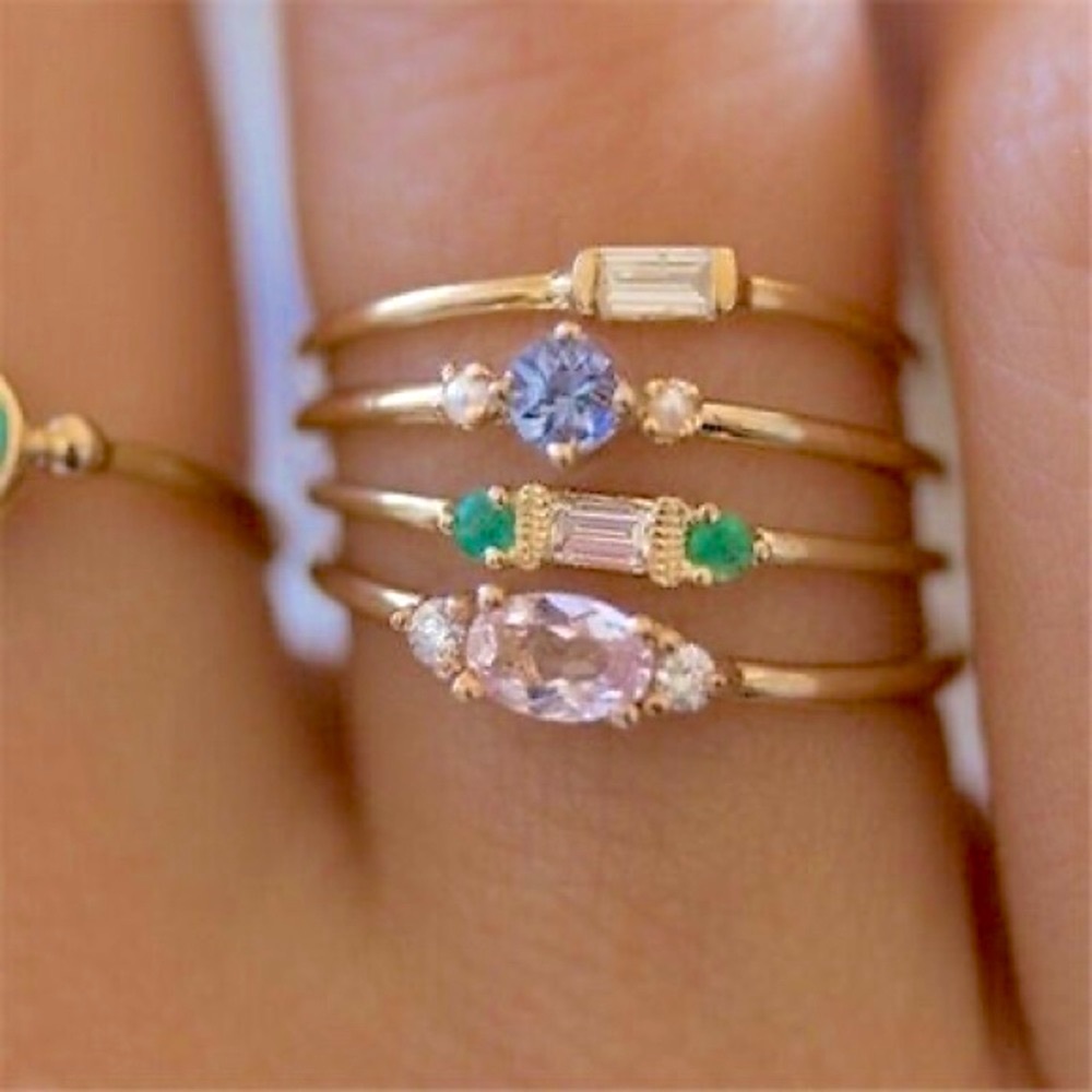 Eliza & Jane Cubic Zirconia gold rings